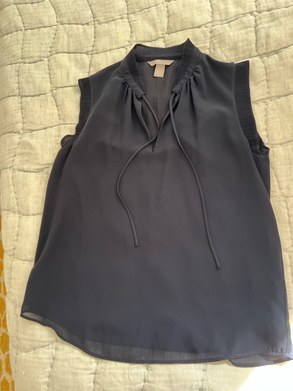 H&M Navy Blue Sleeveless Tie-Neck Camisole